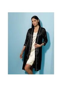 w&auml;schepur Morgenmantel W&Auml;SCHEPUR, Damen, Gr. 44/46, schwarz, ecru, Kunstfaser, bedruckt, gemustert, mehrfarbig, Langform, Hausm&auml;ntel