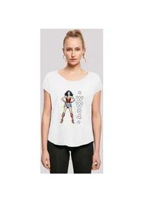 T-Shirt F4NT4STIC "DC Comics Wonder Woman 84 Standing", Damen, Gr. M, wei&szlig;, Obermaterial: 100% Baumwolle, regular fit, Rundhals, ohne B&uuml;ndchen, Shirts T-Shirt, Damen,Premium Merch,Lang,Longshirt,Bedruckt