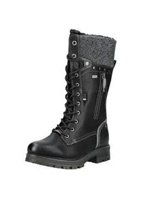 Schn&uuml;rstiefel Mustang SHOES "Mustang Shoes Stiefel Lederimitat/Textil", Damen, Gr. 39, schwarz, Lederimitat, Textil, Schuhe Schn&uuml;rstiefel