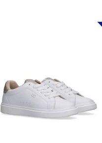 Sneaker Tommy Hilfiger, Damen, Gr. 37, wei&szlig;, metallic, Lederimitat, Schuhe Sneaker, Schn&uuml;rschuh, Halbschuh, Capsule Sneaker mit farblicher Logoverzierung