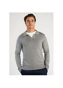 Strickpullover LINDBERGH "Strickpullover Slim Fit", Herren, Gr. M, grau stone mix, Obermaterial: 80% Viskose, 20% Nylon, V-Ausschnitt, Pullover Strickpullover