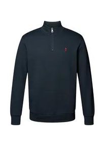 Rundhalspullover MCS "MCS sweatshirt with half-zip MCClement", Herren, Gr. S, schwarz sapphire, Obermaterial: 100% Baumwolle, Pullover Rundhalspullover