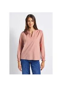 Langarmbluse Street One, Damen, Gr. 36, rosa (faded rose), Web, 100% Baumwolle, unifarben, normal normal, Rundhals, elastischer Bund, Blusen, aus reiner Baumwolle