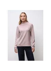 Langarmshirt Street One, Damen, Gr. 46, powder pink meliert, Stoff, 58% Viskose, 39% Polyester, 3% Elasthan, unifarben, normal normal, hoch geschlossener Ausschnitt, B&uuml;ndchen, Shirts Langarmshirt, im Melange Look
