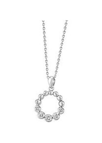 Kette mit Anh&auml;nger Firetti "Schmuck Geschenk Silber 925 Halsschmuck Ankerkette Kugeln rund Tennis", silberfarben, kristallwei&szlig;, Halsketten, Damen, Silber 925 (Sterlingsilber), L: 45 B: 1mm, mit Zirkonia (synth.), B:1mm