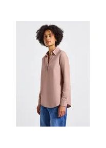 Hemdbluse Street One, Damen, Gr. 36, rosa (faded rose), Web, 100% Baumwolle, unifarben, normal normal, V-Ausschnitt, Manschette, Blusen Hemdbluse, aus reiner Baumwolle