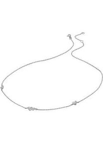 Kette mit Anh&auml;nger Firetti "Schmuck Geschenk Silber 925 Halsschmuck Halskette Ankerkette Herzen", silberfarben, kristallwei&szlig;, Halsketten, Damen, Silber 925 (Sterlingsilber), L: 45 B: 1,1mm, mit Zirkonia (synth.), B:1,1mm