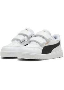 Sneaker Puma "Shuffle Downtown Sneakers Kinder", Kinder, Gr. 23, schwarz-wei&szlig; (wei&szlig; schwarz gold), Obermaterial: Textil, Synthetik; Futter: Textil; Innensohle: Textil; Laufsohle: Gummi, Schuhe Sneaker