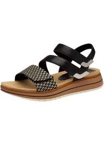 Riemchensandale Marco Tozzi "Marco Tozzi Sandalen Lederimitat/Textil", Damen, Gr. 37, schwarz, Lederimitat, Textil, Schuhe Riemchensandale