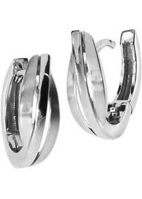 Paar Creolen OSTSEE-SCHMUCK "OSTSEE-SCHMUCK Creole Liva Creole Liva", wei&szlig;, Ohrringe, Damen, 13x5mm, Silber 925 (Sterlingsilber)