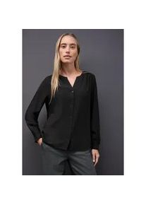 Langarmbluse Street One, Damen, Gr. 40, schwarz, Web, Obermaterial: 100% Viskose, unifarben, bequem h&uuml;ftbedeckend, Rundhals, Blusen, mit Nieten