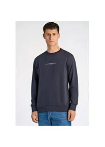 Sweatshirt LINDBERGH "Sweatshirt Relaxed Fit", Herren, Gr. S, blau (navy), Obermaterial: 85% Baumwolle, 15% Polyester, l&auml;ssig geschnitten, Sweatshirts Sweatshirt