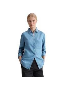 Marc O'Polo Langarmbluse MARC O'POLO "aus TENCELTM Lyocell", Damen, Gr. 36, medium blau, Obermaterial: 100% Lyocell, unifarben, regular fit normal, Manschette, Blusen