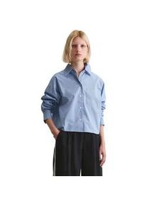 Marc O'Polo Langarmbluse MARC O'POLO DENIM "aus Papertouch-Popeline", Damen, Gr. XXL, dunkelblau, Obermaterial: 100% Baumwolle, kariert, relaxed fit bauchfrei, Manschette, Blusen