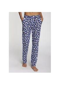 Pyjamahose s.Oliver, Damen, Gr. 36/38, N-Gr, blau, gemustert, Single Jersey, Obermaterial: 50% Baumwolle, 50% Viskose, gemustert, Basic lang, Hosen Pyjamahose, mit sch&ouml;nem Alloverdruck