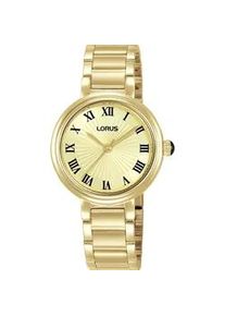Quarzuhr Lorus, goldfarben, champagnerfarben, Armbanduhren, Damen, Quarzuhr, Armbanduhr, Damenuhr, Edelstahlarmband, analog