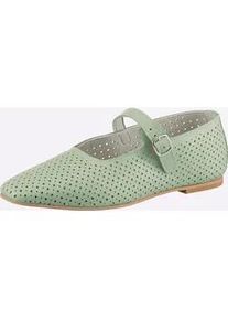 Ballerina Heine, Damen, Gr. 39, mint, Glattleder, Leder, Rindsleder, Schuhe Ballerina