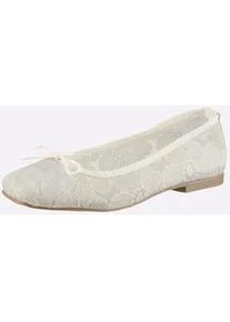 Ballerina Heine, Damen, Gr. 42, creme, Textil, Schuhe Ballerina