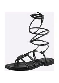 Sandale Heine, Damen, Gr. 42, schwarz, Synthetik, Schuhe Sandale