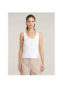 G-Star Raw T-Shirt G-STAR "Asymmetrical Zip Slim Tanktop", Damen, Gr. L, wei&szlig;, Obermaterial: 100% Baumwolle, Shirts T-Shirt