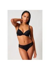 Schalen-BH Skiny "Initialace", Damen, Gr. 90, Cup C, schwarz, Obermaterial: 85% Polyamid, 15% Elasthan. Cups: 100% Polyester. Spitze: 90% Polyamid, 10% Elasthan, unifarben, normal, BHs Schalen-BH, Seiten und Unterbrust aus Spitze, gepolstert