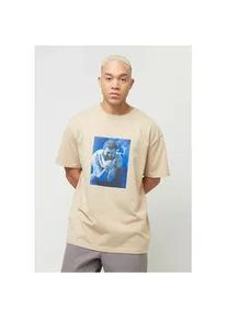 Mister Tee T-Shirt MISTERTEE "MisterTee Post Malone Tracklist Oversize Tee", Damen, Gr. L, wetsand, 100% Baumwolle, bedruckt, oversize, Rundhals, Shirts T-Shirt