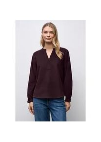 Langarmbluse Street One, Damen, Gr. 34, jazz berry, Web, 100% Baumwolle, unifarben, normal normal, Rundhals, B&uuml;ndchen, Blusen, im Tunika-Style