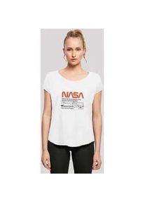 T-Shirt F4NT4STIC "Long Cut T-Shirt NASA Classic Space Shuttle White", Damen, Gr. XXL, wei&szlig;, Obermaterial: 100% Baumwolle, regular fit, Rundhals, ohne B&uuml;ndchen, Shirts T-Shirt, Damen,Premium Merch,Lang,Longshirt,Bedruckt