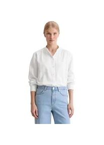 Marc O'Polo Langarmbluse MARC O'POLO "aus softem Baumwoll-Satin", Damen, Gr. 42, wei&szlig;, Obermaterial: 100% Baumwolle, unifarben, loose fit normal, Manschette, Blusen