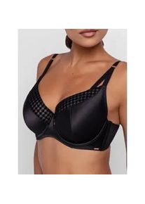 Halbschalen-BH Dorina "Julianna", Damen, Gr. 80, Cup E, schwarz, Mesh, Obermaterial: 60% Polyester, 32% Polyamid, 8% Elasthan, BHs, flocked Mesh & Satin, gepolsterte Cups