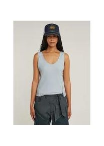 G-Star Raw T-Shirt G-STAR "Asymmetrical Zip Slim Tanktop", Damen, Gr. L, plein air, Obermaterial: 100% Baumwolle, Shirts T-Shirt