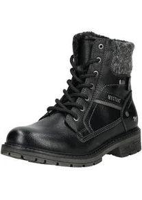 Schn&uuml;rstiefelette Mustang SHOES "Mustang Shoes Stiefelette Lederimitat/Textil", Damen, Gr. 40, schwarz, Lederimitat, Textil, Schuhe Schn&uuml;rstiefelette