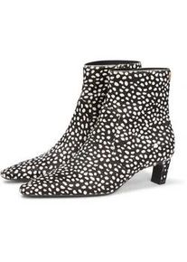 Stiefelette Tommy Hilfiger "TH SNOW LEOPARD BOOT", Damen, Gr. 42, braun, beige, Leder, Rindshaar, Schuhe Stiefelette, Trichterabsatz, Businesschuh in spitz zulaufender Form