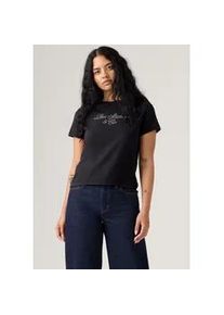 Levi's T-Shirt LEVI'S "GRAPHIC CLASSIC T", Damen, Gr. M (38), schwarz, Single Jersey, Obermaterial: 100% Baumwolle, figurumspielend h&uuml;ftlang, Rundhals, Shirts T-Shirt, Glitzerne Applikation