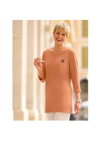 Longshirt Classic Basics "Longshirt", Damen, Gr. 56, papaya, 100% Baumwolle, unifarben, Rundhals, Shirts Longshirt