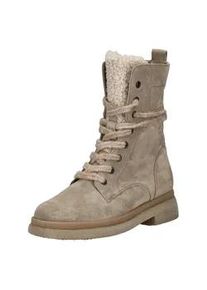 Schn&uuml;rstiefelette Gabor "Gabor Stiefelette Veloursleder", Damen, Gr. 40, kiesel, Veloursleder, Schuhe Schn&uuml;rstiefelette