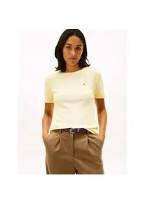 T-Shirt Tommy Hilfiger "SLIM CODY C-NK SS", Damen, Gr. XL (42), zesty gelb, Jersey, Obermaterial: 100% Baumwolle, gestreift, slim fit h&uuml;ftlang, Rundhals, abgesteppt, Shirts T-Shirt, Baumwolle, slim fit