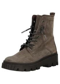 Schn&uuml;rstiefelette Gabor "Gabor Stiefelette Veloursleder", Damen, Gr. 40, braun, grau, Veloursleder, Schuhe Schn&uuml;rstiefelette