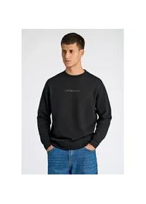 Sweatshirt LINDBERGH "Sweatshirt Relaxed Fit", Herren, Gr. M, schwarz, Obermaterial: 85% Baumwolle, 15% Polyester, l&auml;ssig geschnitten, Sweatshirts Sweatshirt