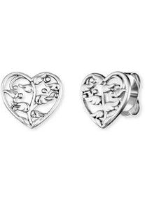 Paar Ohrstecker Engelsrufer "Herz Fl&uuml;gelbaum", silber (silberfarben), Ohrringe, Damen, Silber 925 (Sterlingsilber), Made in Germany
