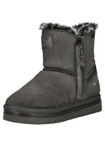 Stiefelette Mustang SHOES "Mustang Shoes Stiefelette Lederimitat/Textil", Damen, Gr. 41, grau, Lederimitat, Textil, Schuhe Stiefelette