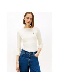 Langarmshirt Tommy Hilfiger "SLIM 5X2 RIB BOAT-NK LS mit U-Boot Ausschnitt und Rippstruktur", Damen, Gr. XXXL(46), calico, Single Jersey, Obermaterial: 95% Viskose, 5% Elasthan, unifarben, figurbetont normal, U-Boot-Ausschnitt, Shirts Langarmshirt, unifarben, casual, slim fit, Viskosemix, U-Boot-Ausschnitt