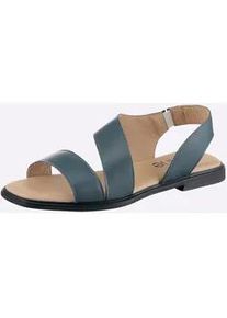 Sandale Heine, Damen, Gr. 38, marine, Glattleder, Leder, Rindsleder, Schuhe Sandale