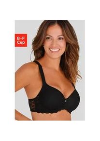 Schalen-BH Lascana, Damen, Gr. 85, Cup E, schwarz, Spitze, Obermaterial: 46% Polyamid, 43% Polyester, 11% Elasthan, BHs Schalen-BH, mit B&uuml;gel rundherum aus edler, floraler Spitze, Dessous