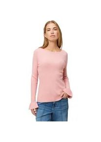 Strickpullover Zero "Damen mit Volants am &Auml;rmel", Damen, Gr. 40, bridal rose, Strick, Obermaterial: 50% Viskose, 27% Polyamid, 23% Polyester, unifarben, figurbetont normal, U-Boot-Ausschnitt, eng B&uuml;ndchen, Pullover Strickpullover, Volant