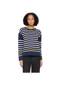 Strickpullover Cartoon "Damen mit Rundhalsausschnitt", Damen, Gr. 46, wei&szlig;, blau, Obermaterial: 55% Viskose, 30% Polyester, 15% Polyamid, figurumspielend normal, Rundhals, Pullover Strickpullover