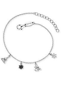 Armband Engelsrufer "Yin Yang Buddha und Om", silber (silberfarben, kristallwei&szlig;, schwarz, wei&szlig;, kristallwei&szlig;, schwarz), Armb&auml;nder, Damen, 20cm, Perlen Silber 925 (Sterlingsilber), Perlen, Silber 925 (Sterlingsilber), Armband, Made in Germany - mit Zirkonia (synth.) - mit S&uuml;&szlig;wasserzuchtperle