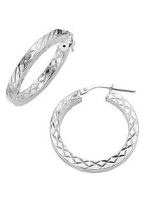 Paar Creolen Firetti "Schmuck Geschenk Silber 925 Ohrschmuck Ohrringe diamantiert", silberfarben, Ohrringe, Damen, 26mm, Silber 925 (Sterlingsilber)