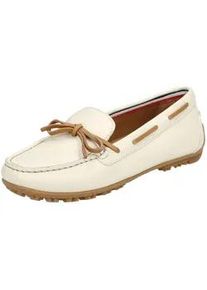 Mokassin Geox "Geox Mokassin Leder", Damen, Gr. 39, braun (beige, braun), Leder, Schuhe Mokassin
