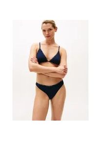Triangel-BH, Damen, Gr. XS (34), N-Gr, schwarz night navy, Jersey, Obermaterial: 90% Baumwolle, 10% Elasthan, Tommy Hilfiger UNDERWEAR, k&ouml;rpernah, BHs Triangel-BH, ungepolstert, ohne B&uuml;gel, mit Logomuster